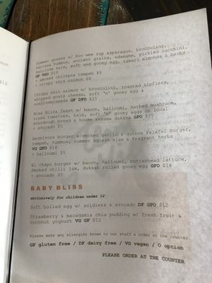 Some vegan options for the wee also   at Miss Bliss Wholefoods Kitchen in West End