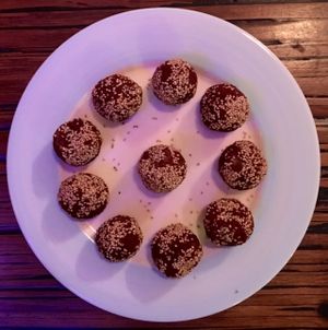 Raw Apricot Temple Balls at Alice's Restaurant  in Chiang Mai