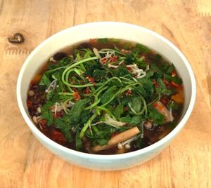 Mushroom Black Rice soup at Alice's Restaurant  in Chiang Mai