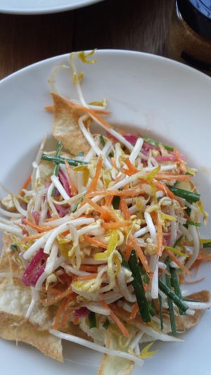 Vegan wanton salad - fresh and delicious at The Glass Den in Coburg