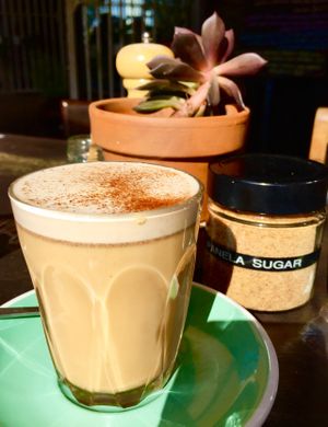 Almond chai at The Glass Den in Coburg