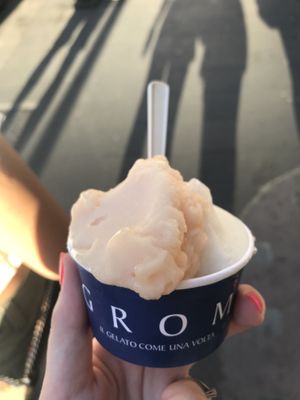 Vegan sorbet ice cream - grapefruit and lemon :) at Grom - Maddalena in Rome