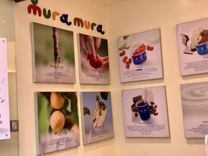 signs at Grom - Maddalena in Rome