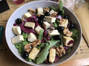 Salad with tofu, olives and walnuts at La Licata in Rome