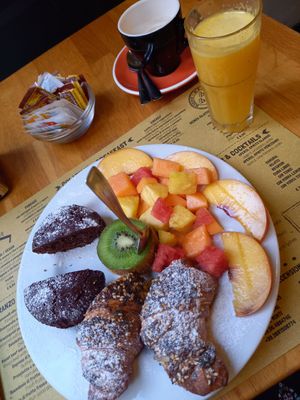 Vegan breakfast for € 9 including orange juice and cappuchino. at La Licata in Rome