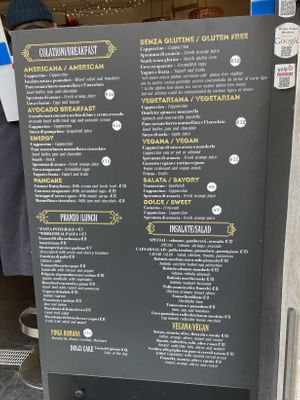 Menu  at La Licata in Rome