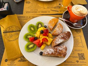 Vegan breakfast offering  at La Licata in Rome