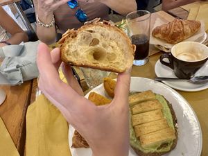 Vegan croissant texture (super fluffy 😋 )  at La Licata in Rome