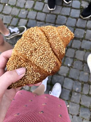 Seeded crossaint at La Licata in Rome