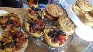 Vegan savoury choices at Kind Cake Co. Vegan quiches and pies at The Kind Cake Co in Hebden Bridge
