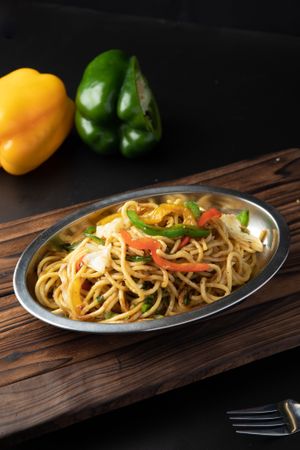 Hakka Noodles at Swaad Art of Saatvik Food. - Desker Rd in Central Singapore