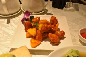 Sweet and sour “pork”. This was super delicious! at Veg 6 in Hong Kong Island