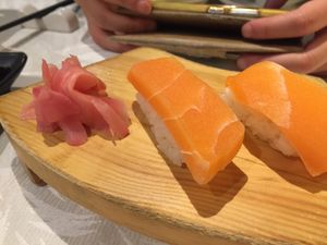 Veg Salmon Sushi at Veg 6 in Hong Kong Island