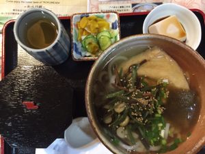 vegetarian udon set meal, July 2016 at Rokumeien in Nara