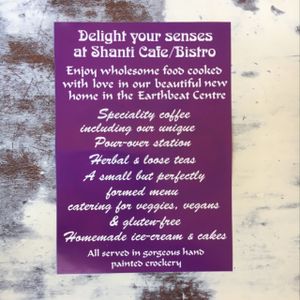 flyer at Shanti Cafe in Saltburn-by-the-sea