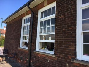 outside at Shanti Cafe in Saltburn-by-the-sea