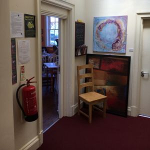 inside entrance at Shanti Cafe in Saltburn-by-the-sea