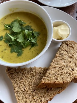 Dahl soup  at Shanti Cafe in Saltburn-by-the-sea