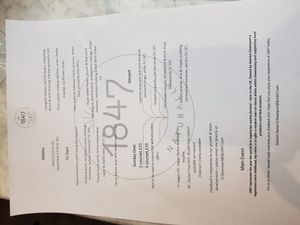 menu at 1847 Bristol in Bristol