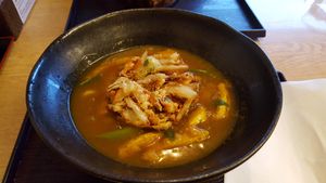 curry kitsune udon with tempura at Mimikou in Kyoto