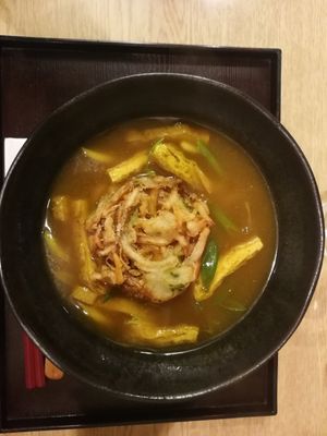 Curry udon with tempura at Mimikou in Kyoto