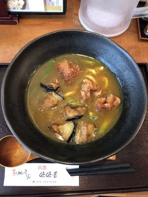 Curry broth with soy nuggets at Mimikou in Kyoto