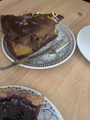 Peach chocolate cake at Fancy Foods in Wuppertal