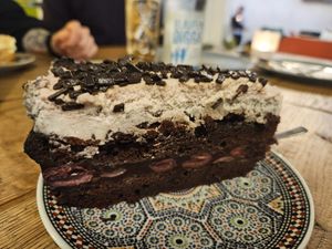 Chocolate cherry cake at Fancy Foods in Wuppertal