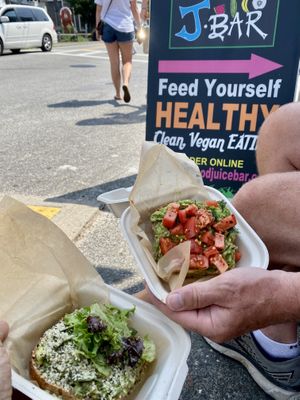 Avocado toasts:  Lana and A-Fire   at J.Bar in Harwich Port