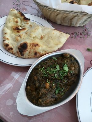 Flat bread and lentils at Amrit Palace Indian Restaurant in Ocala