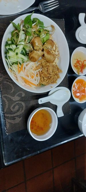 Amazing spring roll salat at San May Vegetarian in Hue