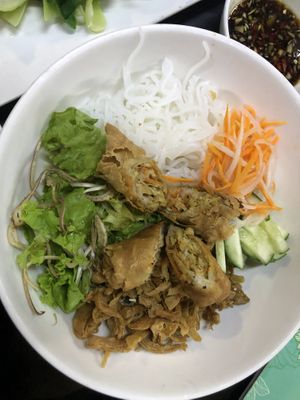 Bun bo at San May Vegetarian in Hue