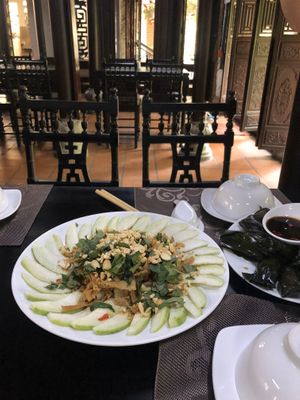 Shredded mushroom salad at San May Vegetarian in Hue