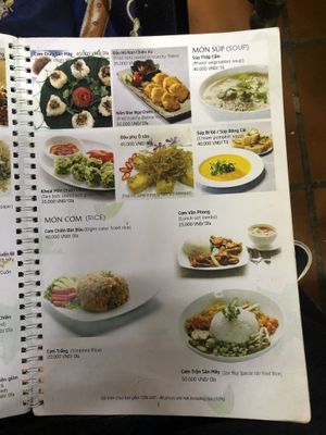 Soups and rice dishes at San May Vegetarian in Hue