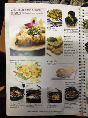 Main courses at San May Vegetarian in Hue