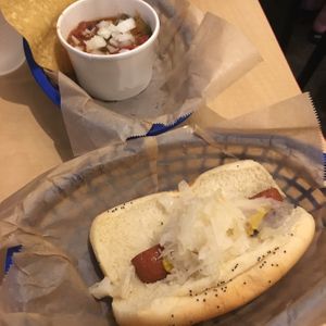 veggie chili and vegan dog at Mustard's Last Stand - New Haven Ave in Melbourne