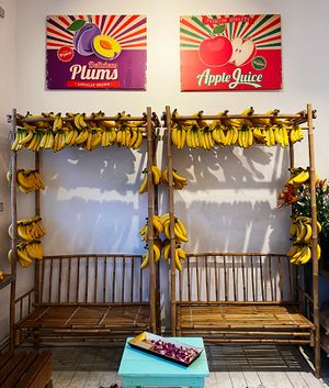 Lovely banana tree sits at The Juicery in Berlin