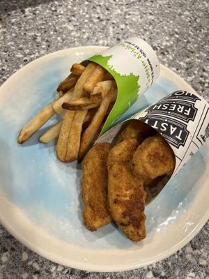 Vegan chicken tenders and fries  at Evos - Carrollwood in Tampa
