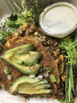 Organic Mushroom Medley Enchilada  at GreenFare Organic Cafe in Herndon