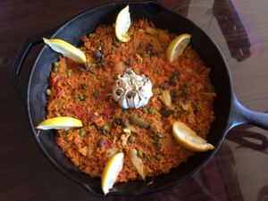 Organic veggie paella at GreenFare Organic Cafe in Herndon