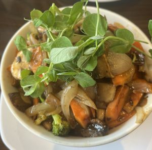 Ginger stir fry 🤍🌱  at GreenFare Organic Cafe in Herndon