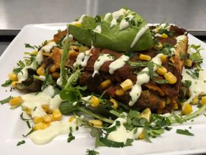 Organic black bean enchilada at GreenFare Organic Cafe in Herndon