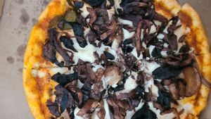 Wild Mushrooms Pizza at GreenFare Organic Cafe in Herndon