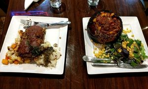 Polenta Loaf and the BBQ Jackfruit Pumpkin at GreenFare Organic Cafe in Herndon