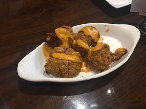 Cauliflower “wings” (one missing) at GreenFare Organic Cafe in Herndon