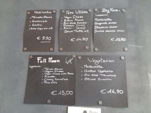 Menu at Pizzeria Dope in Amsterdam