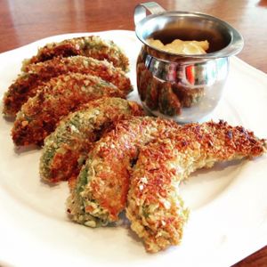 Toasted Coconut Almond Avocado Fries at Clovermint Cafe and Market in Dania Beach
