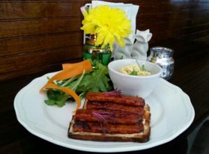 BBQ tempeh plate at Clovermint Cafe and Market in Dania Beach