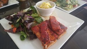 bbq tempeh sandwich at Clovermint Cafe and Market in Dania Beach