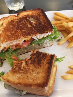 Sunflower Seed “tuna” Melt at Clovermint Cafe and Market in Dania Beach